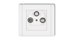 FLEXI Gniazdo antenowe 2 wyjścia SAT + TV biały FGSN