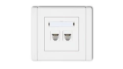 FLEXI Gniazdo telefoniczne podwójne 2xRJ11, 4-stykowe, beznarzędziowe biały FGT-2