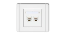 FLEXI Gniazdo komputerowe podwójne 2xRJ45, kat. 5e, 8-stykowe biały FGK-2