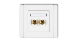 FLEXI Gniazdo głośnikowe pojedyncze (typu banan - czerwony i czarny, pozłacane, 4 mm2, do lutowania) biały FGG-3