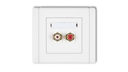 FLEXI Gniazdo podwójne RCA (typu cinch - biały i czerwony, pozłacane) biały FGRCA-2