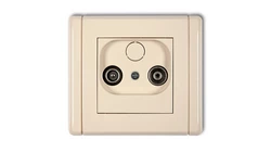 FLEXI Gniazdo antenowe RTV przelotowe 15dB beżowy 1FG15P