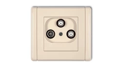 FLEXI Gniazdo antenowe 2 wyjścia SAT + TV beżowy 1FGSN