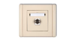 FLEXI Gniazdo antenowe pojedyncze typu F (SAT) niklowane beżowy 1FGF-1