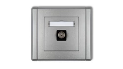 FLEXI Gniazdo antenowe pojedyncze TV srebrny metalik 7FGTV-1