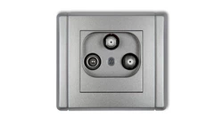 FLEXI Gniazdo antenowe 2 wyjścia SAT + TV srebrny metalik 7FGSN