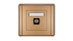 FLEXI Gniazdo antenowe pojedyncze TV złoty metalik 8FGTV-1