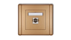 FLEXI Gniazdo antenowe pojedyncze typu F (SAT) niklowane złoty metalik 8FGF-1