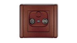 FLEXI Gniazdo antenowe RTV przelotowe 12dB brązowy metalik 9FG12P