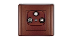 FLEXI Gniazdo antenowe 2 wyjścia SAT + TV brązowy metalik 9FGSN