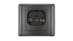 FLEXI Gniazdo antenowe RTV przelotowe 12dB grafitowy 11FG12P