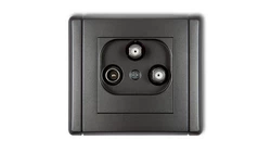 FLEXI Gniazdo antenowe 2 wyjścia SAT + TV grafitowy 11FGSN