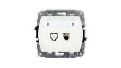 TREND Gniazda telefoniczne pojedyncze 1xRJ11, 4-stykowy biały GT-1