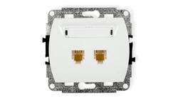 TREND Gniazda telefoniczne podwójne 2xRJ11, 4-stykowy biały GT-2