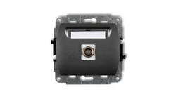 TREND Gniazdo antenowe pojedyncze typu F (SAT) niklowany grafitowy 11GF-1