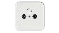 LIZA Gniazdo antenowe RTV przelotowe 15dB biały GAP-1L15