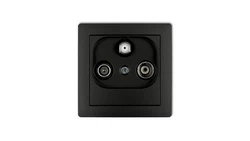 DECO Gniazdo antenowe RTV-SAT końcowe 1,5dB czarny mat 12DGS