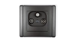 FLEXI Gniazdo antenowe RTV-SAT końcowe 1,5dB grafitowy 11FGS