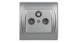 LOGO Gniazdo antenowe RTV-SAT końcowe 1,5dB srebrny metalik 7LGS