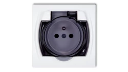 LOGO Gniazdo bryzgoszczelne z/u (klapka dymna) biały LGPB-1zdp