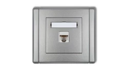 FLEXI Gniazdo komputerowe pojedyncze 1xRJ45, kat. 5e, 8-stykowe srebrny metalik 7FGK-1