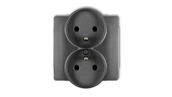 DECO Gniazdo podwójne z/u grafitowy 11DGPR-2zp