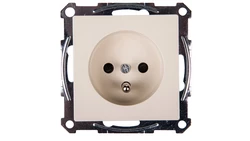 Merten System M Gniazdo pojedyncze z/u 16A IP20 z przesłonami kremowe MTN2600-0344