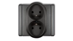 FLEXI Gniazdo podwójne z/u grafitowy 11FGP-2zp