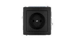 DECO Gniazdo pojedyncze b/u czarny mat 12DGP-1p