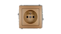 DECO Gniazdo pojedyncze z/u 2P+Z złoty metalik 8DGP-1zp