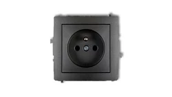 DECO Gniazdo pojedyncze z/u 2P+Z grafitowy 11DGP-1zp