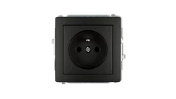 DECO Gniazdo pojedyncze z/u 2P+Z czarny mat 12DGP-1zp