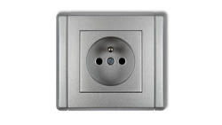 FLEXI Gniazdo pojedyncze z/u 2P+Z srebrny metalik 7FGP-1zp