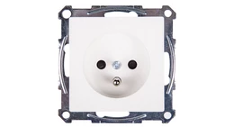 Merten System M Gniazdo pojedyncze z/u 16A IP20 z przesłonami biel polarna MTN2600-0319