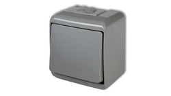 JUNIOR Łącznik jednobiegunowy popielaty IP54 10WHE-1