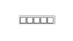 DECO Ramka pięciokrotna - efekt szkła (ramka: biała spód: czarny) biały 0-12-DRS-5