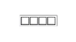 DECO Ramka poczwórna - efekt szkła (ramka: biała spód: czarny) biały 0-12-DRS-4