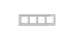 DECO Ramka poczwórna - efekt szkła (ramka: szara spód: biały) szary 15-0-DRS-4