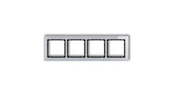 DECO Ramka poczwórna - efekt szkła (ramka: szara spód: czarny) szary 15-12-DRS-4