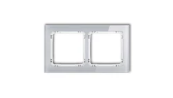 DECO Ramka podwójna - efekt szkła (ramka: szara spód: biały) szary 15-0-DRS-2