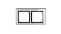 DECO Ramka podwójna - efekt szkła (ramka: szara spód: czarny) szary 15-12-DRS-2