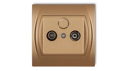 LOGO Gniazdo antenowe RTV końcowe 2dB złoty metalik 8LG2K