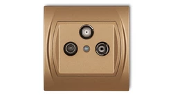 LOGO Gniazdo antenowe RTV-SAT końcowe 1,5dB złoty metalik 8LGS