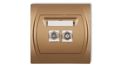 LOGO Gniazdo antenowe podwójne typu F (SAT) złoty metalik 8LGF-2