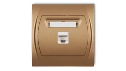 LOGO Gniazdo komputerowe pojedyncze 1xRJ45, kat. 5e, 8-stykowy złoty metalik 8LGK-1