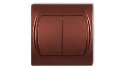 LOGO Łącznik jednobiegunowy ze schodowym brĄzowy metalik 9LWP-10