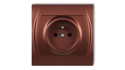 LOGO Gniazdo pojedyncze z/u 2P+Z brĄzowy metalik 9LGP-1zp