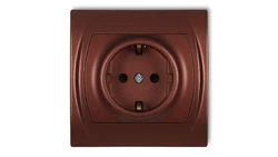 LOGO Gniazdo pojedyncze z/u SCHUKO brązowy metalik 9LGP-1sp