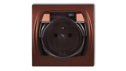 LOGO Gniazdo bryzgoszczelne z/u (klapka dymna) brązowy metalik 9LGPB-1zdp