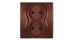 LOGO Gniazdo podwójne b/u brĄzowy metalik 9LGP-2p